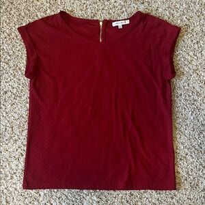Rose & Olive Red Short Sleeve Top